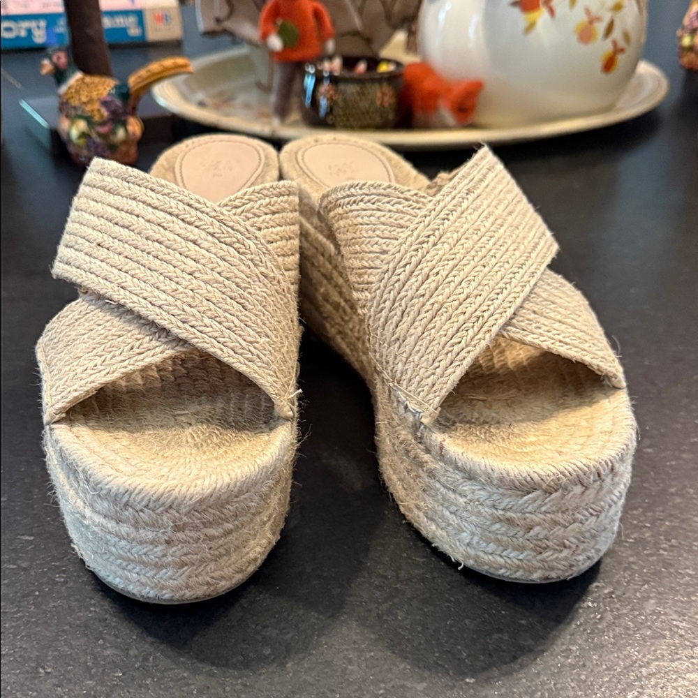 H&M Cream Espadrille Wedge Sandals